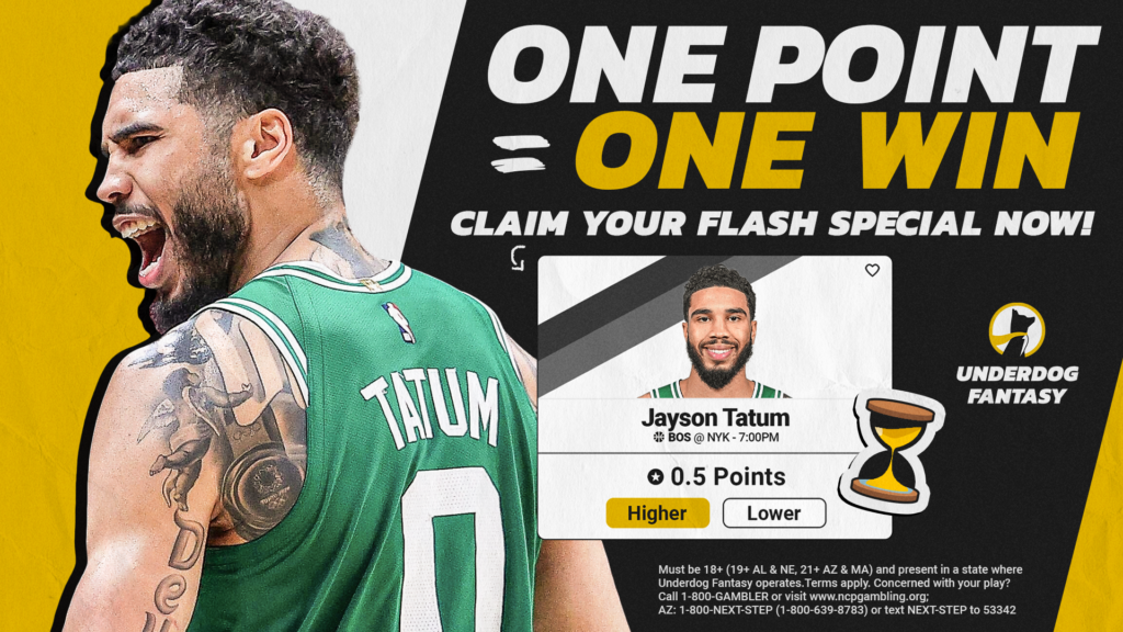 Underdog Fantasy NBA Promo Code For 10/25 - Jayson Tatum